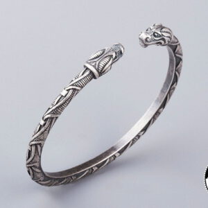 Four Eyed Dragon Arm Ring Silvered Bronze