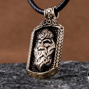 God Odin Norse Warrior Pendant, Bronze | Valknut Horde