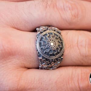 Black Sun Ring Sterling Silver | Valknut Horde